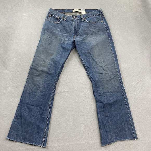 Levis Jeans Mens 34x30 (Fits 32x29) Blue Denim Pants 527 Slim Boot Western Work - Picture 1 of 11